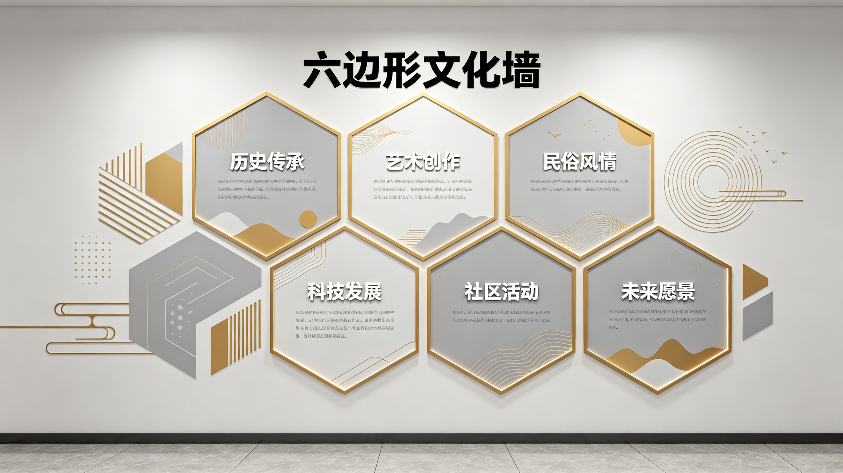 武胜企业文化墙 | 六边形信息美学